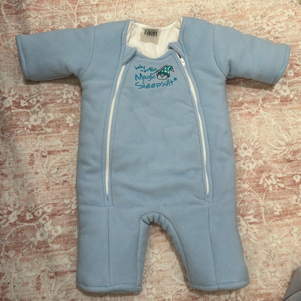 Baby Merlin magic sleepsuit blue large 6-9 months